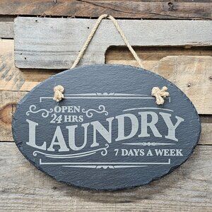 Engraved Slate Hanging Plaques – Laundry Room Signs